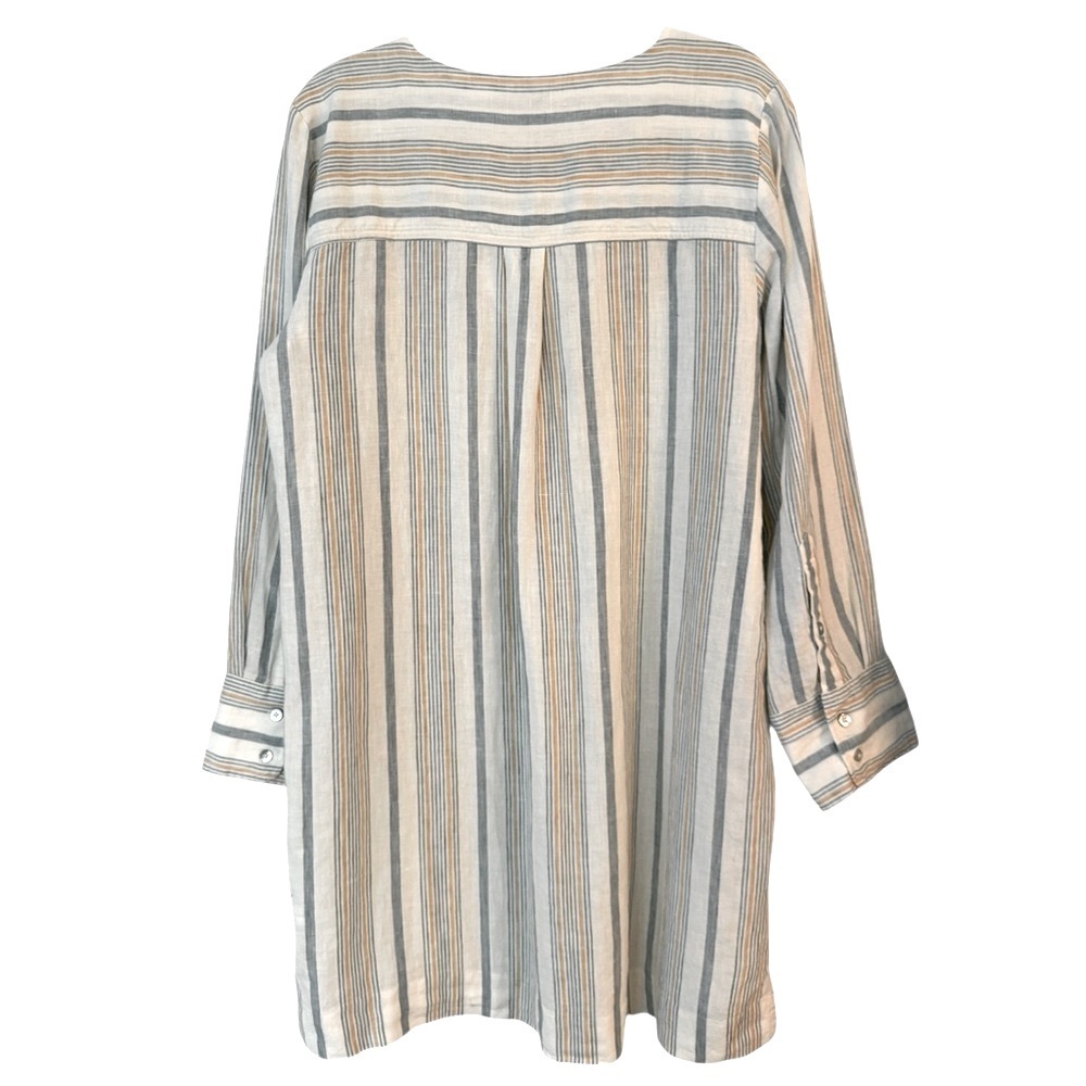 Faherty Beach Days Rialto Tunic Striped Linen Dress Luciano Stripe Size Large - Picture 6 of 11